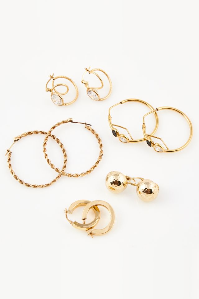 Ten 14k Gold Stone Earrings