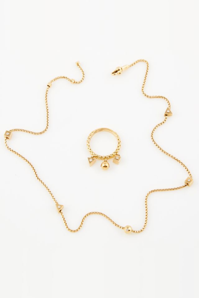 18k Gold Diamond Necklace and Ring