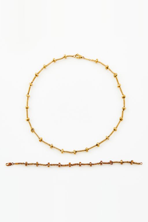 18k Gold Diamond Necklace and Bracelet
