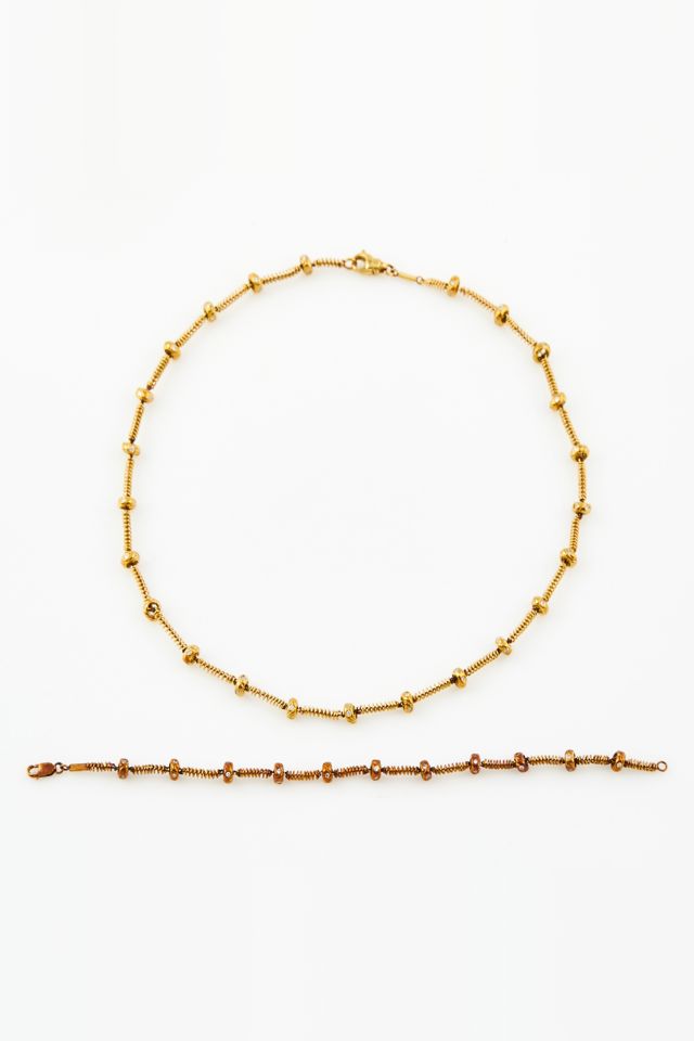 18k Gold Diamond Necklace and Bracelet