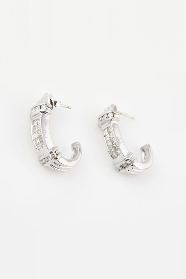 Pair of 14k Gold Diamond Earrings