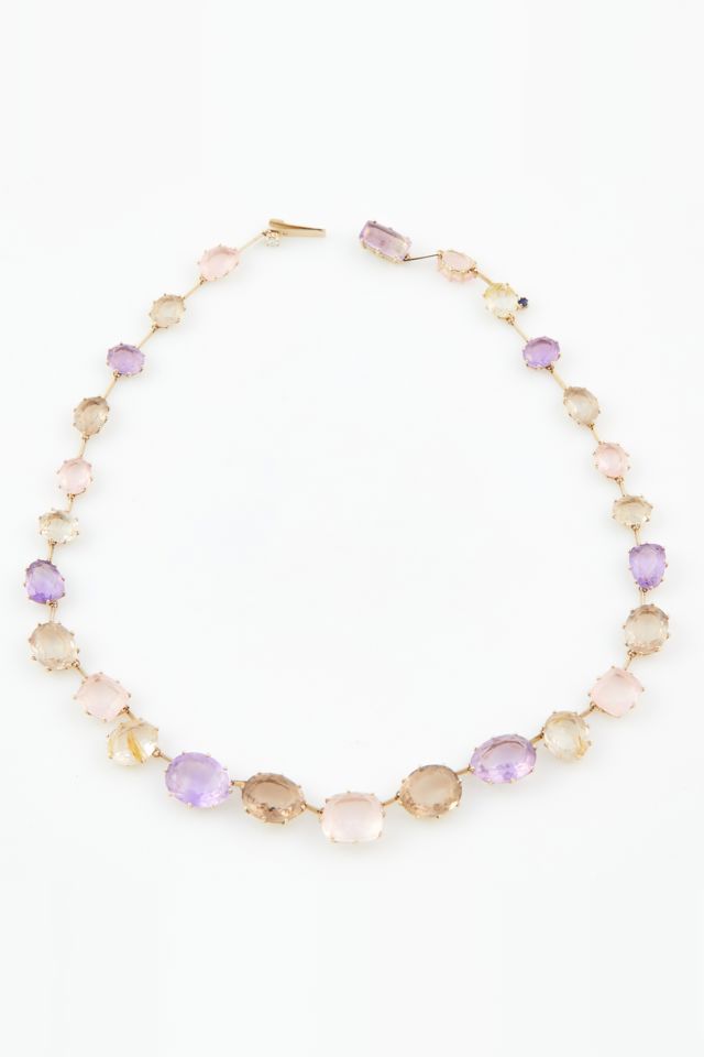18k Gold Diamond and Stone Necklace