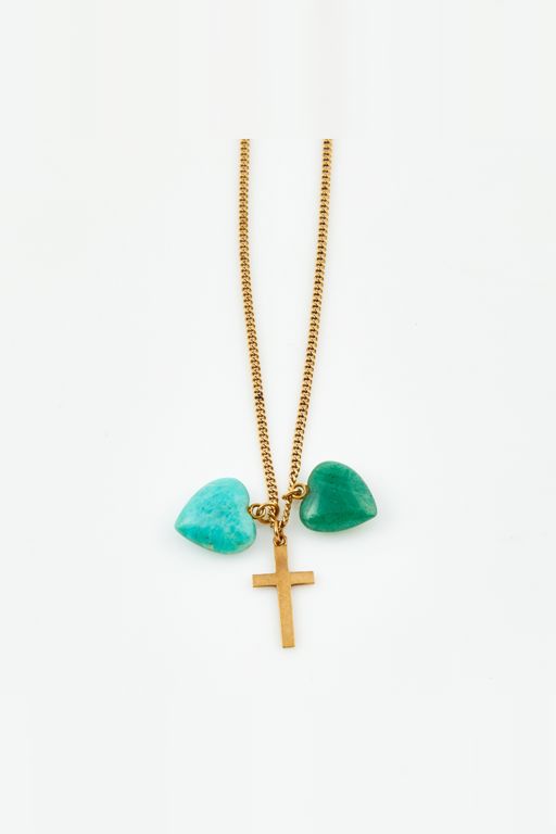 Gold Stone Pendant Necklace