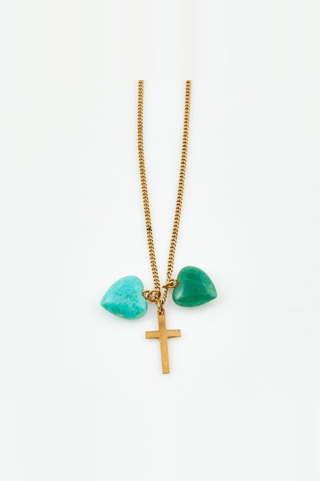 Gold Stone Pendant Necklace