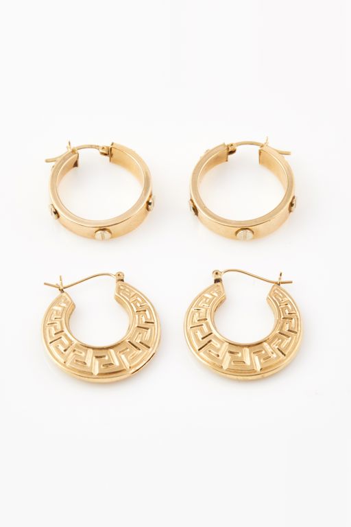Four 14k Gold Earrings