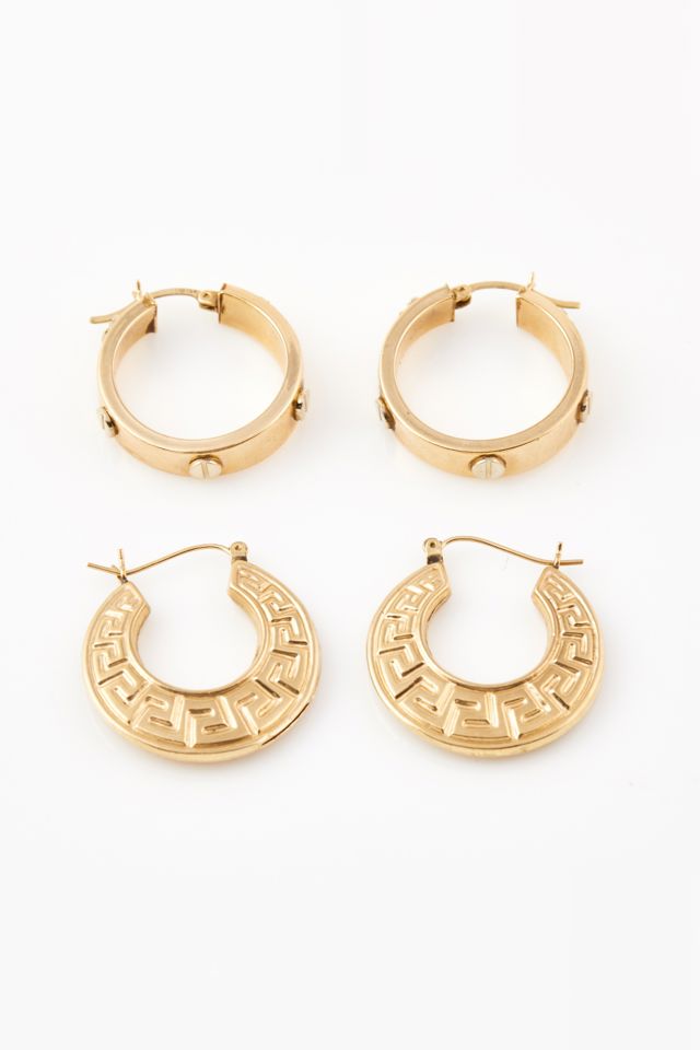 Four 14k Gold Earrings