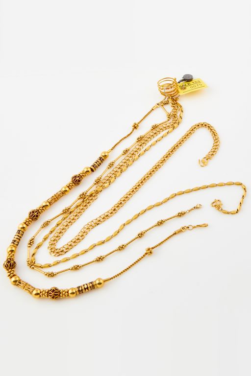 Four Gold Necklaces and Ring