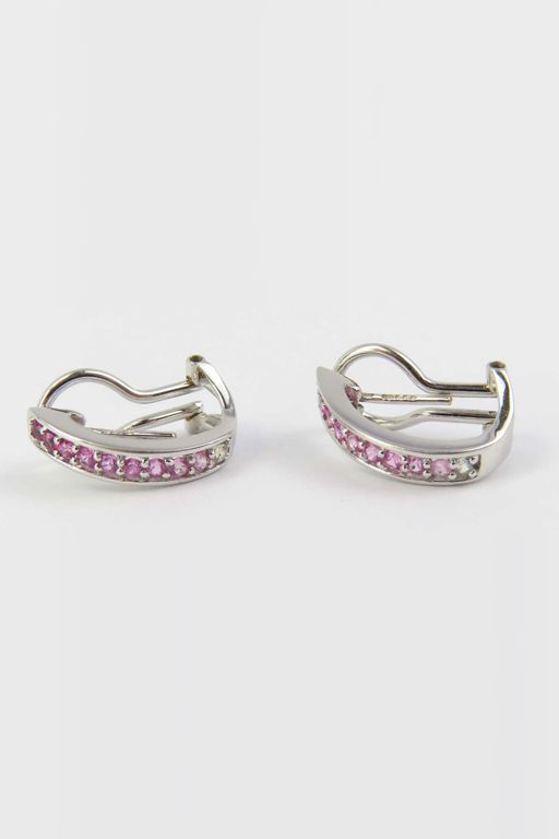 18k White Gold Sapphire Earrings