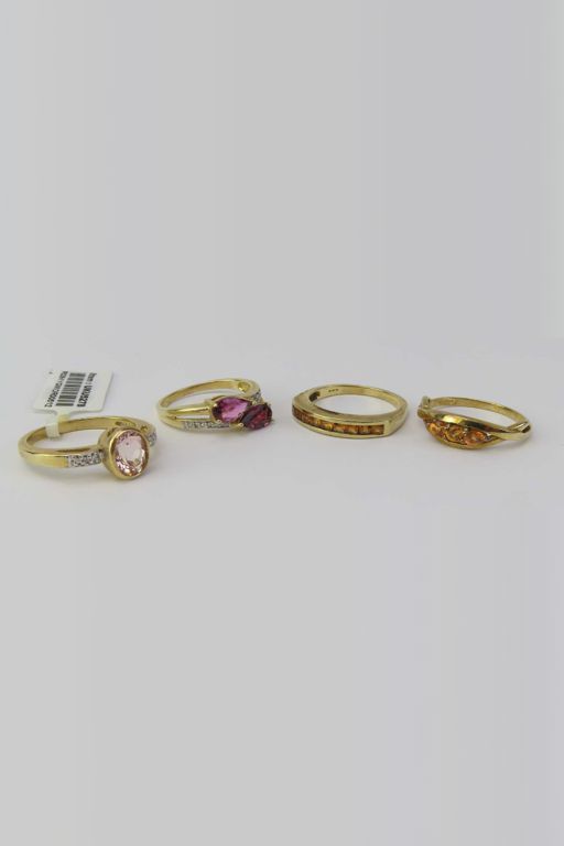 Four 9k Gold Gemstone Ring