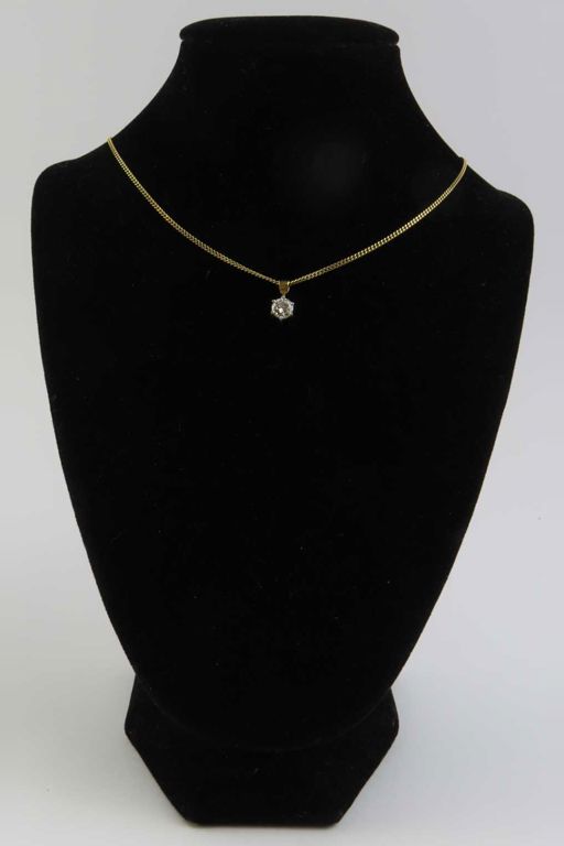 18k Yellow and White Gold Diamond Pendant Necklace