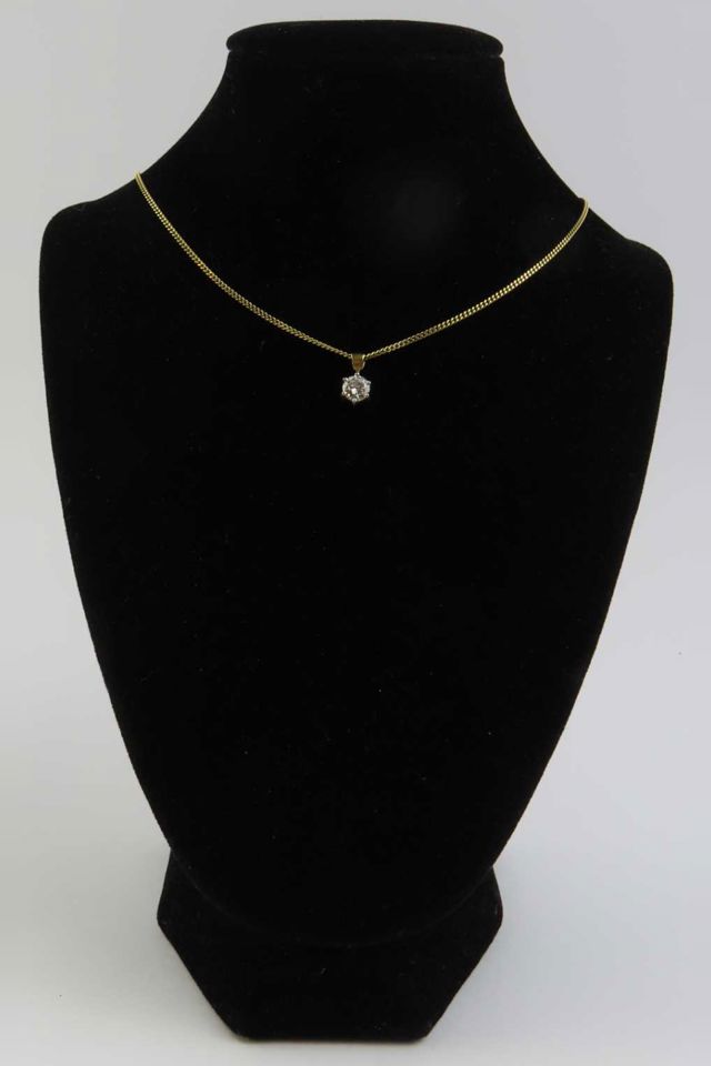 18k Yellow and White Gold Diamond Pendant Necklace