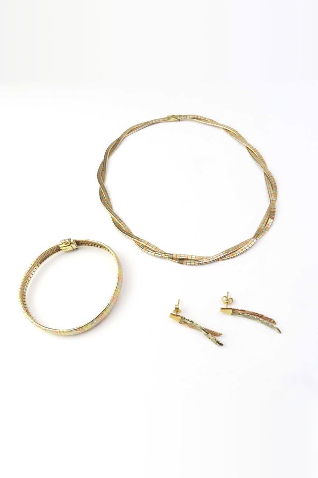 14k Tri-Color Gold Jewelry Set