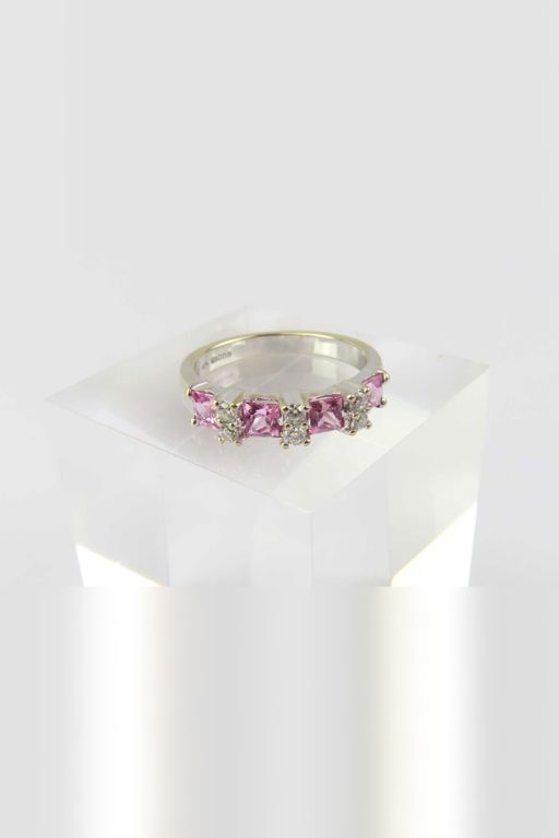 18k Gold Sapphire and Diamond Half Eternity Ring