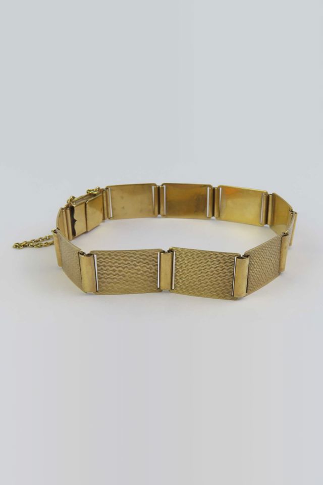 9k Yellow Gold Panel Bracelet
