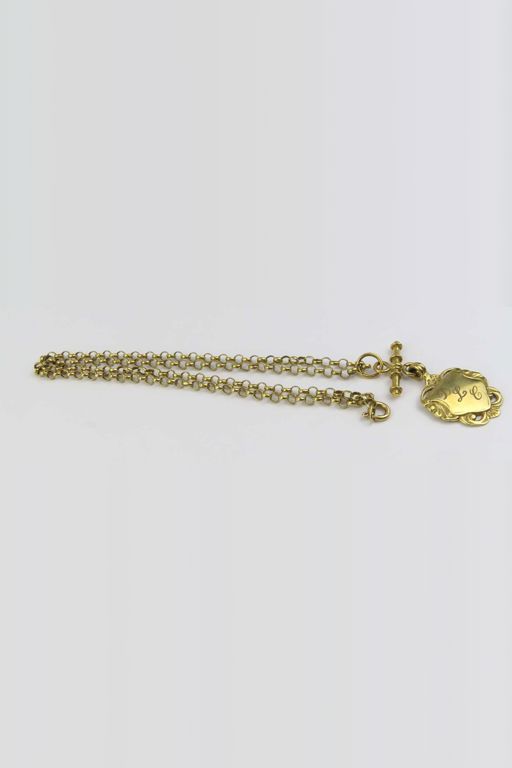 9k Yellow Gold Shield Pendant Necklace