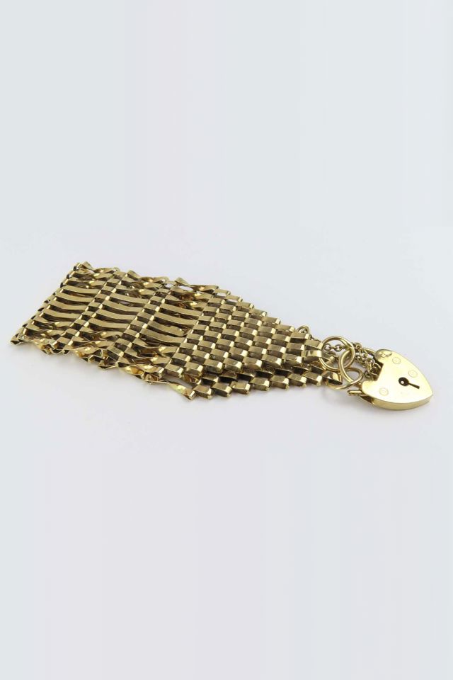 9k Yellow Gold Ten-Bar Gate Bracelet
