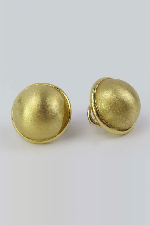 18k Yellow Gold Dome Earrings