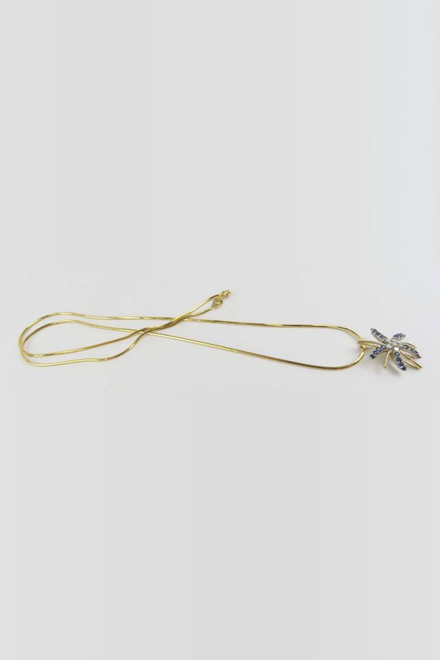 Gold Sapphire and Diamond Pendant Necklace