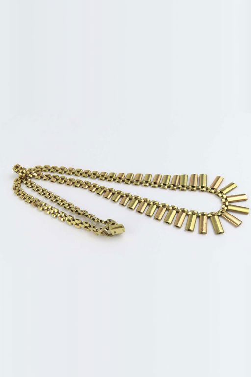 9k Rose and Yellow Gold Fringe Necklace