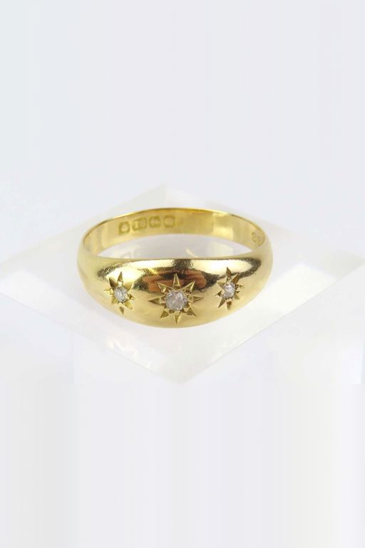 18k Yellow Gold Diamond Gypsy Ring