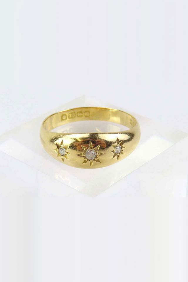 18k Yellow Gold Diamond Gypsy Ring