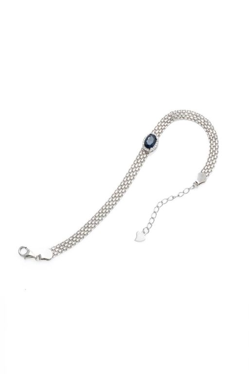 Sterling Silver Sapphire Chain Bracelet