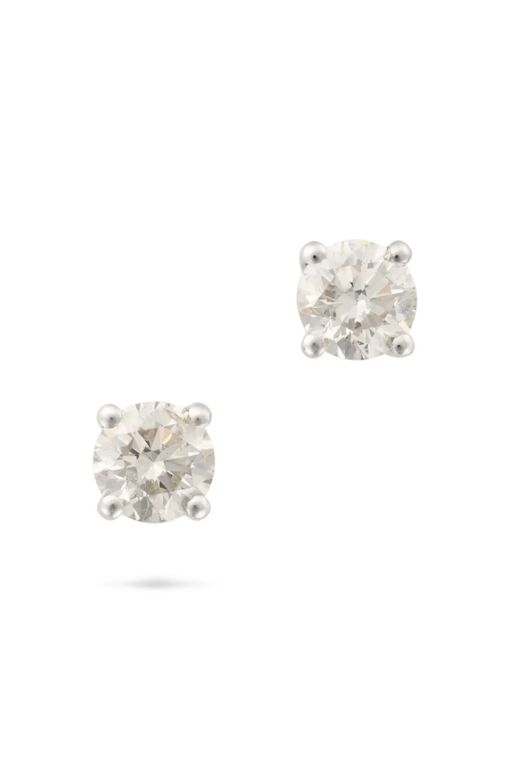 Pair of 18k Gold Diamond Earrings