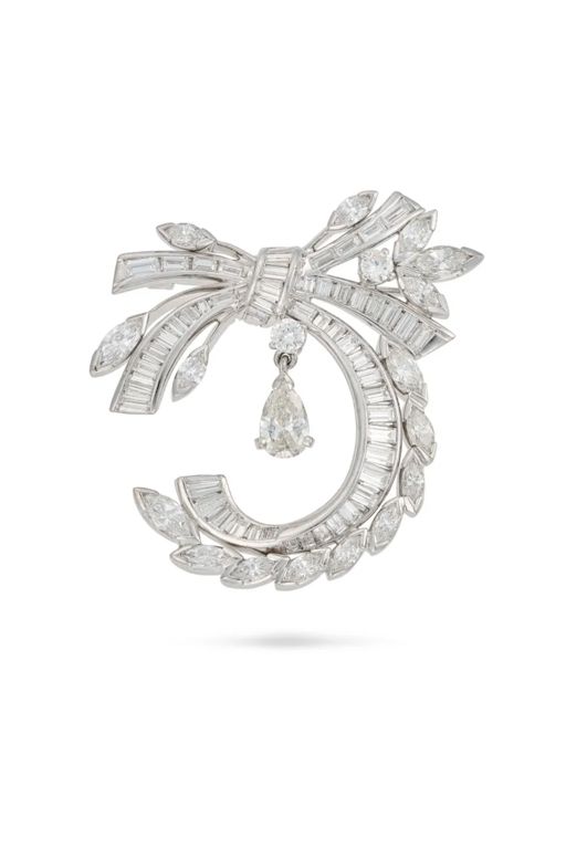 14k Gold Diamond Brooch