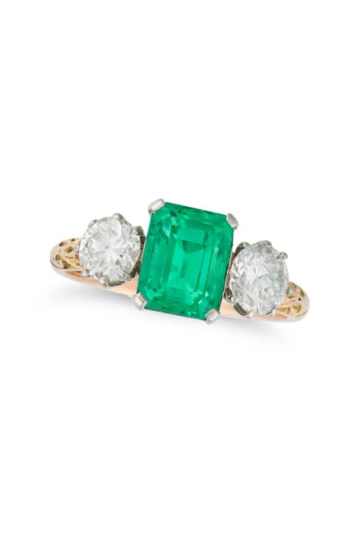 Emerald and Diamond Ring