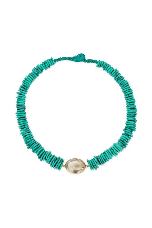 Turquoise and Smoky Quartz Necklace