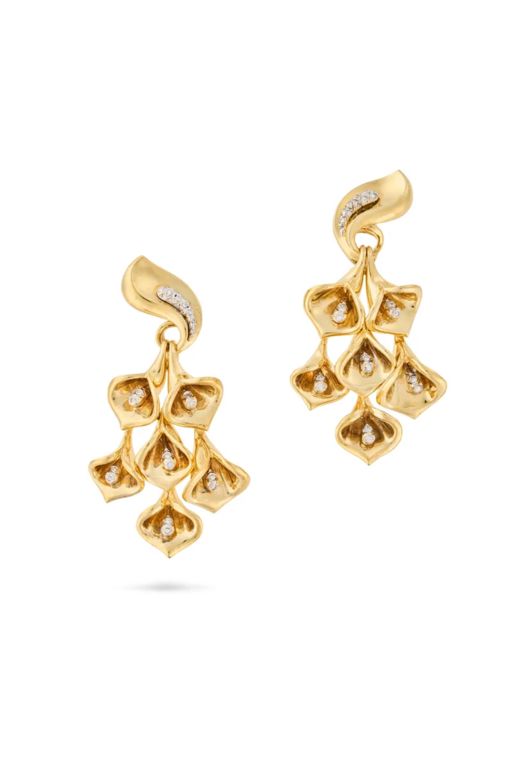 Pair of 18k Gold Diamond Earrings