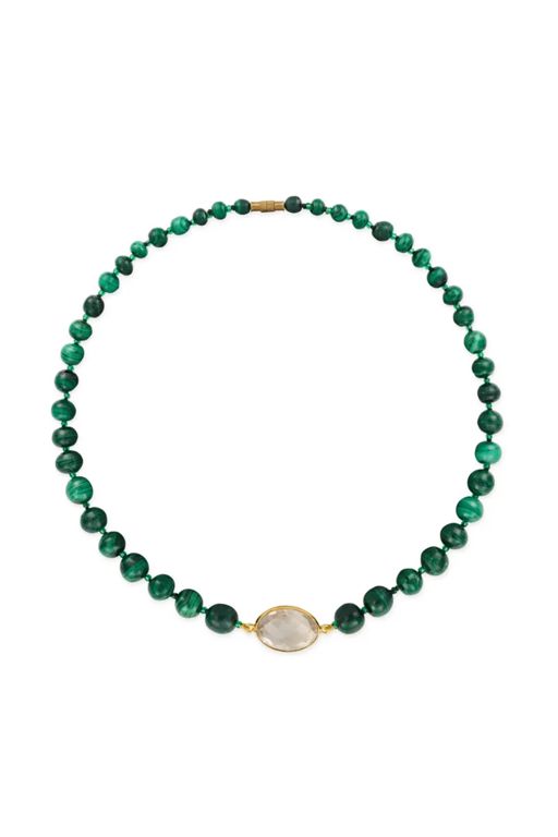 Malachite and Rock Crystal Necklace