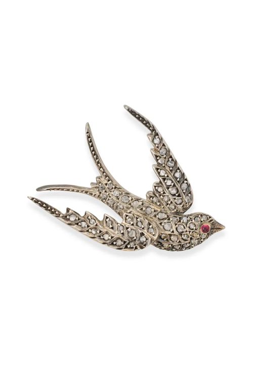 Diamond and Garnet Brooch