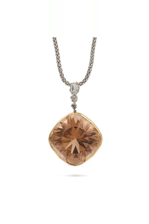 Topaz and Diamond Pendant Necklace