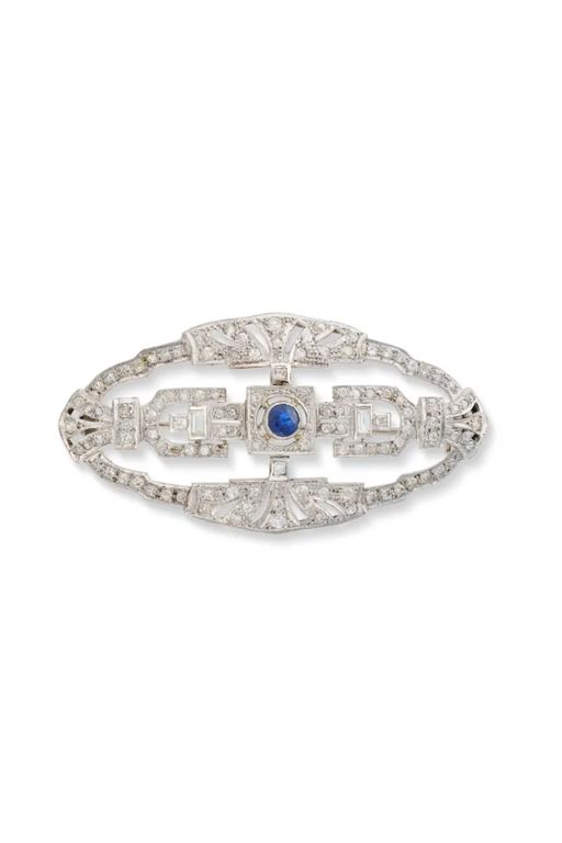 Sapphire and Diamond Brooch