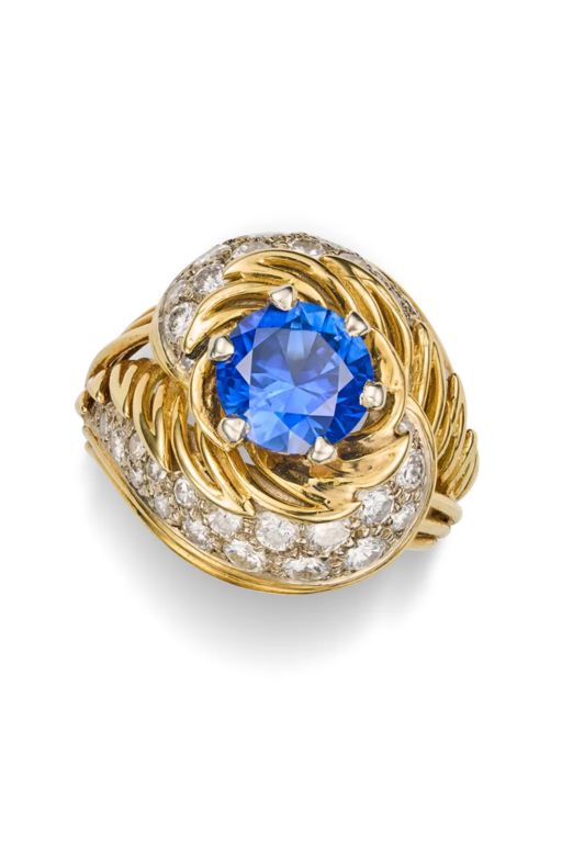 18k Gold Sapphire and Diamond Ring