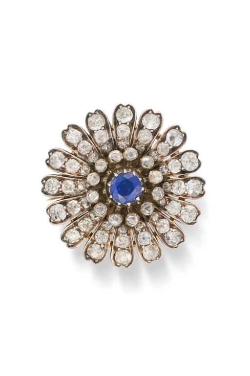 Sapphire and Diamond Brooch