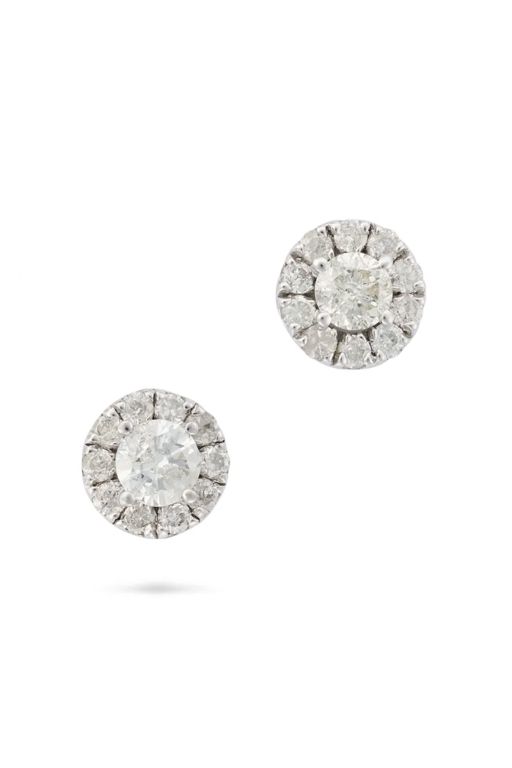 Pair of 14k Gold Diamond Earrings