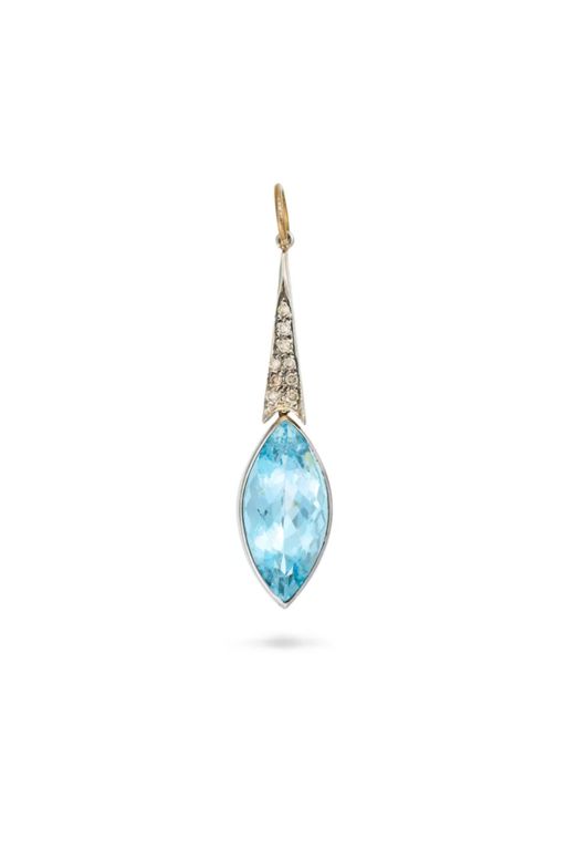 Aquamarine and Diamond Pendant