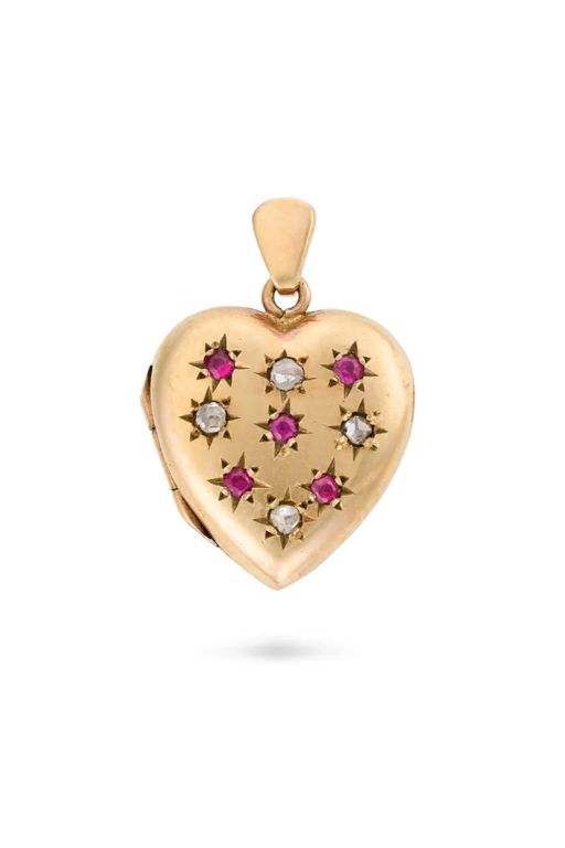 9k Gold Ruby and Diamond Pendant