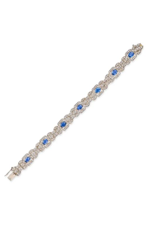 18k Gold Sapphire and Diamond Bracelet