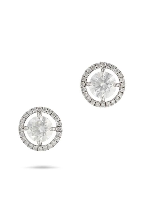 Pair of Platinum Diamond Earrings