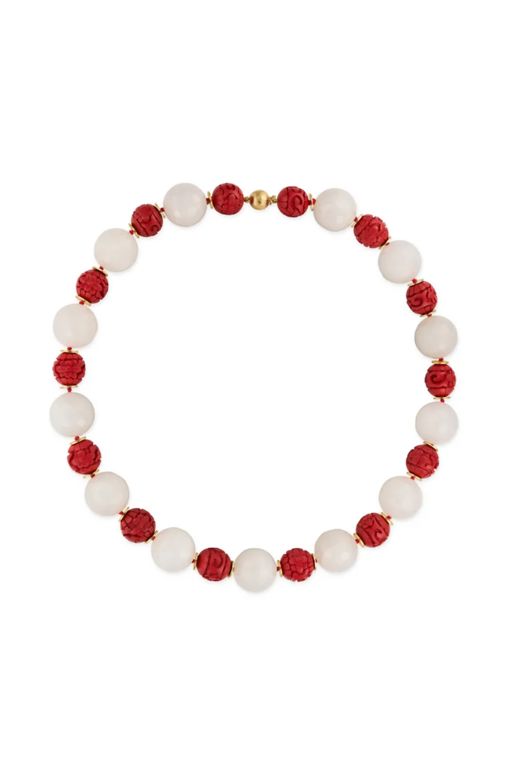 Quartz and Cinnabar Necklace