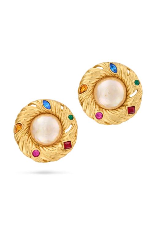 Pair of Diamante and Simulated Pearl Earrings