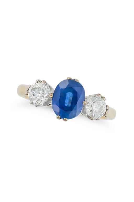18k Gold Sapphire and Diamond Ring