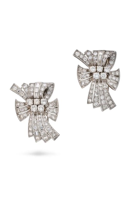 Pair of Diamond Brooches