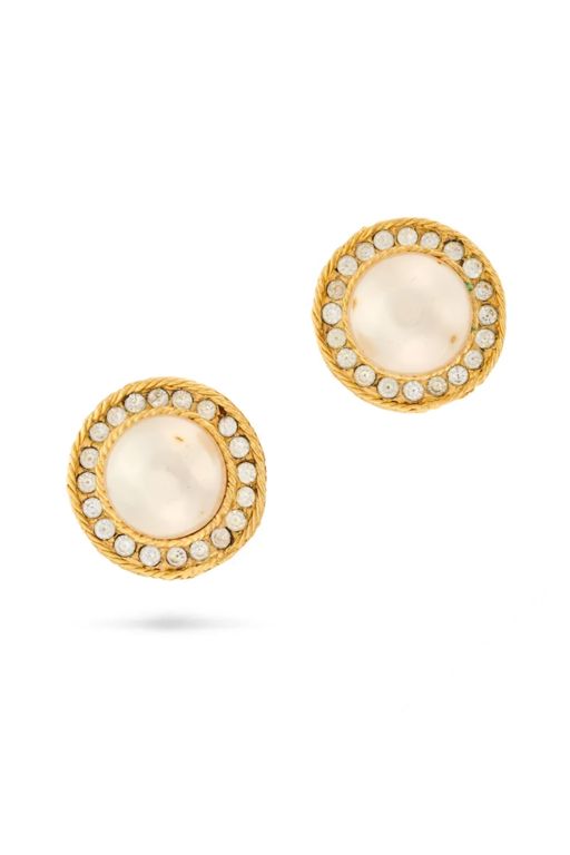 Pair of Gold-Tone Metal Multi-Gem Earrings
