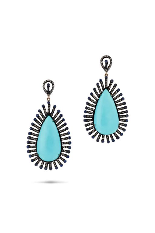 Pair of Multi-Gem Earrings