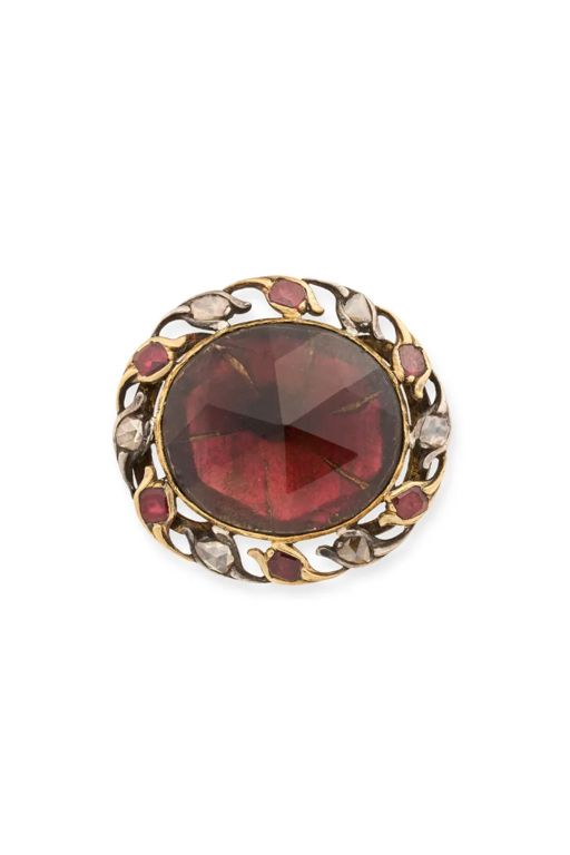Topaz, Garnet and Diamond Pendant