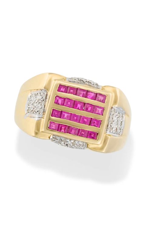 18k Gold Ruby and Diamond Ring
